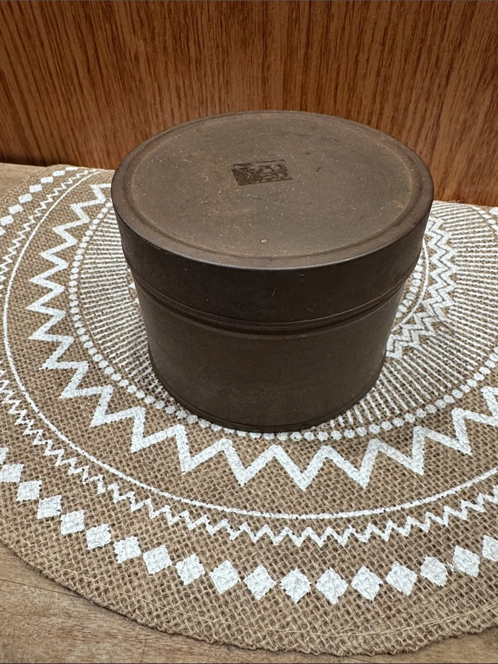 Vintage Round Metal Storage Tin for decor, display, upcycle, small item storage